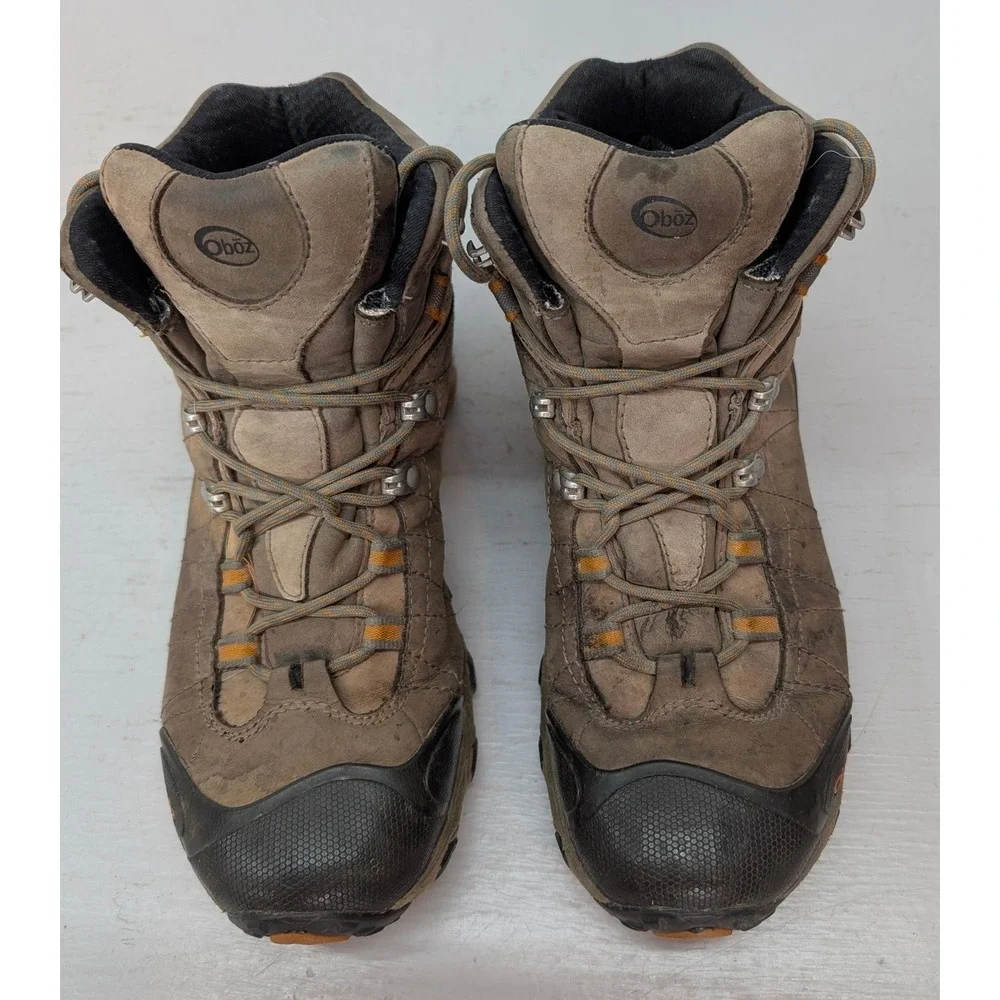 Oboz Bridger Mid B-DRY Hiking Boots Men's‎ 10 Brown Black Leather Waterproof